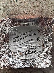 Dove chocolate wrapper